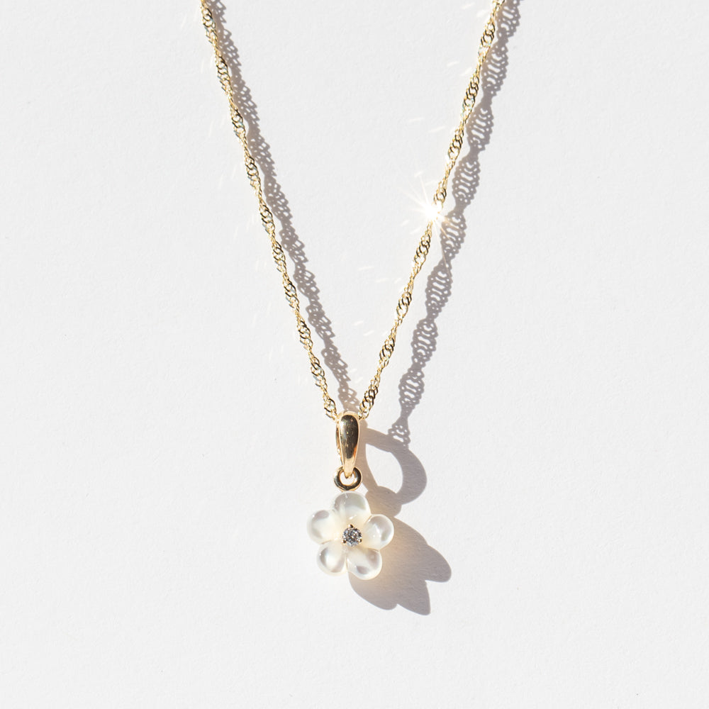Diamond Blossom Mother of Pearl Charm