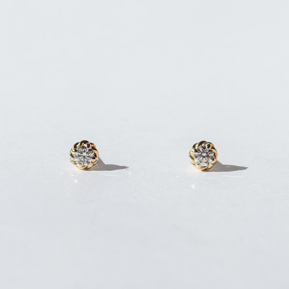 Diamond Twine Stud Earrings