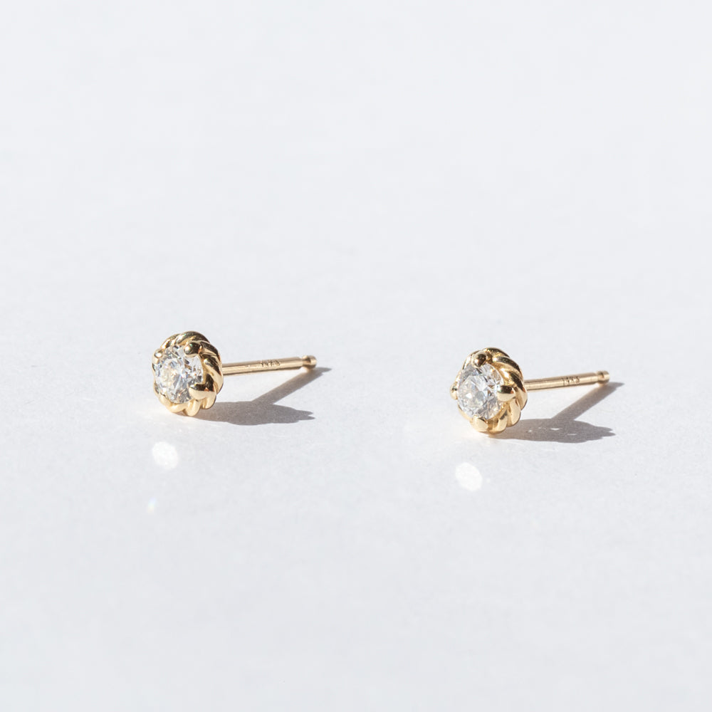 Diamond Twine Stud Earrings