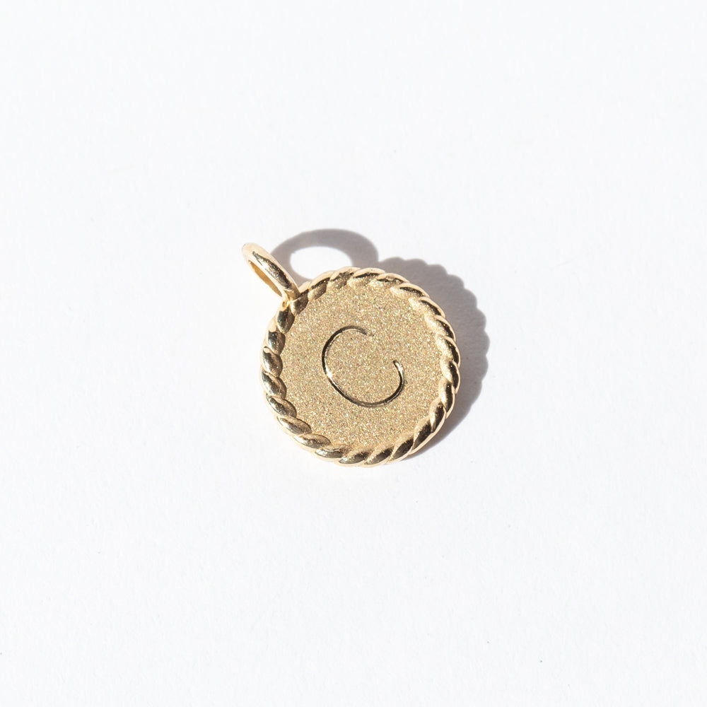 Mini Imperial Disc Letter Charm "C"