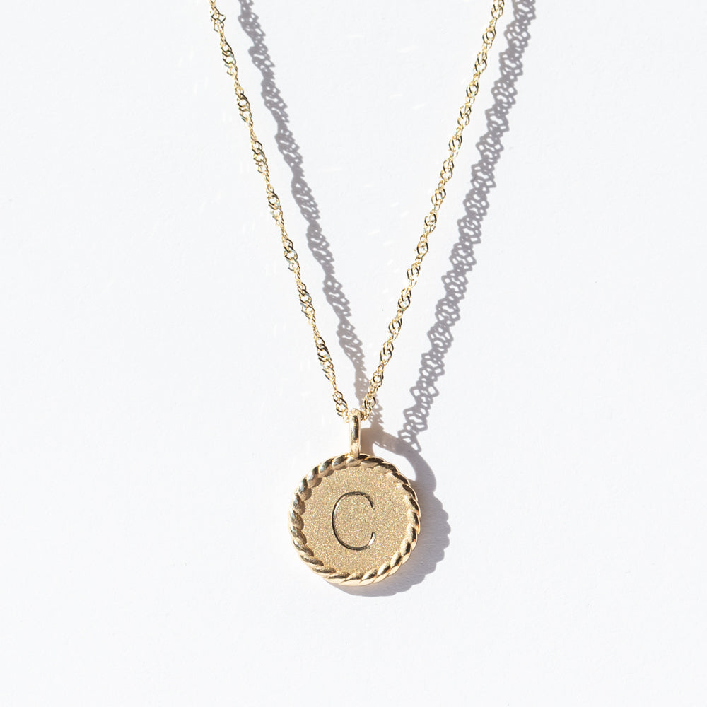 Mini Imperial Disc Letter Charm "C"