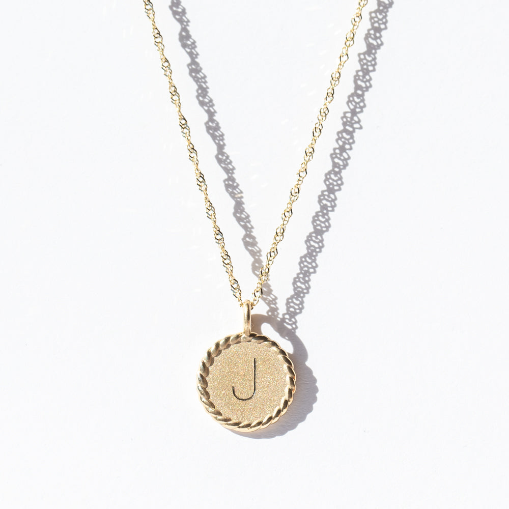 Mini Imperial Disc Letter Charm "J"