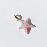 Pink Opal and Turquoise Starfish Charm