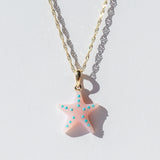 Pink Opal and Turquoise Starfish Charm