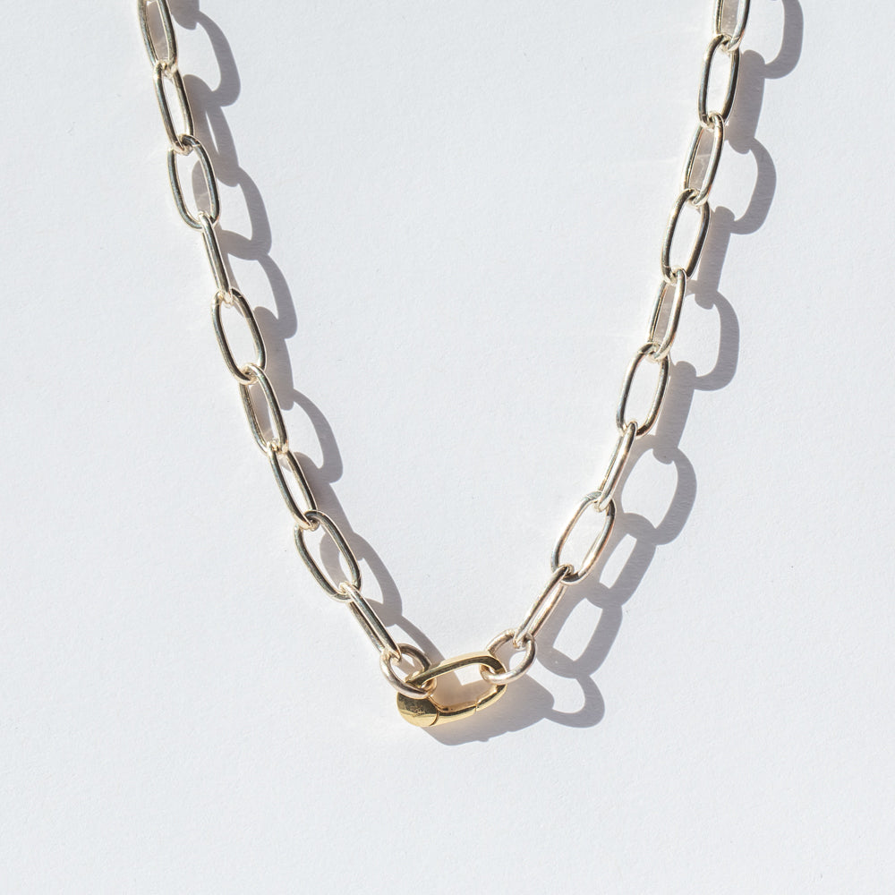 Heavy Paperclip Charm Chain Necklace