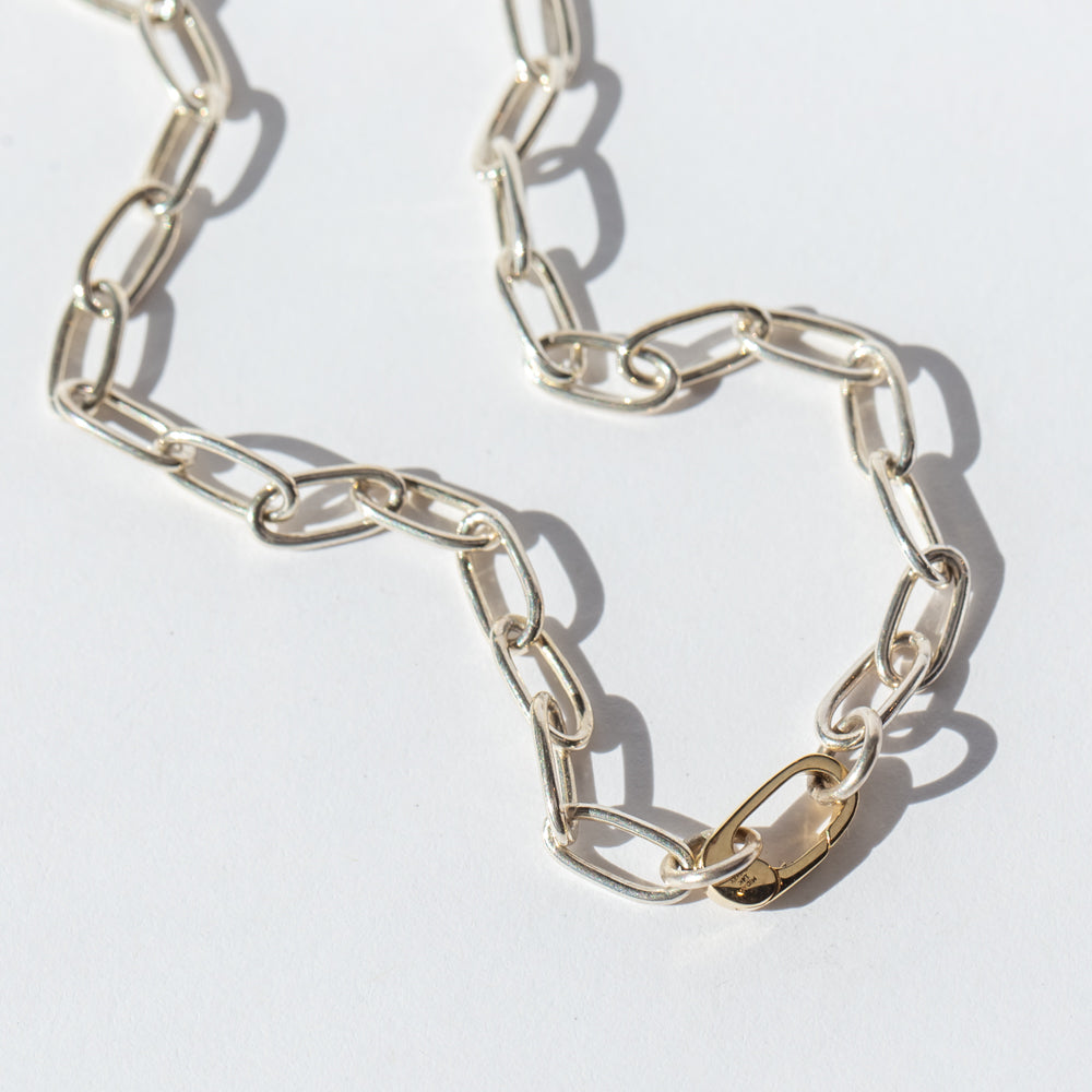 Heavy Paperclip Charm Chain Necklace
