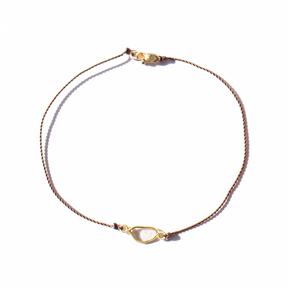 Asymmetrical Diamond Slice Cord Bracelet
