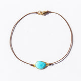 Asymmetrical Turquoise Cord Bracelet
