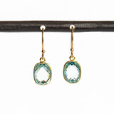 Cushion Blue Topaz Drop Earrings
