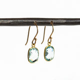 Cushion Blue Topaz Drop Earrings