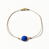 Large Oval-ish Lapis Cord Bracelet