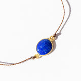 Large Oval-ish Lapis Cord Bracelet