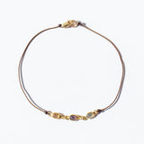 Multicolor Three Sapphire Cord Bracelet