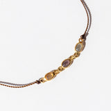 Multicolor Three Sapphire Cord Bracelet
