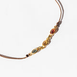 Multicolor Three Sapphire Cord Bracelet