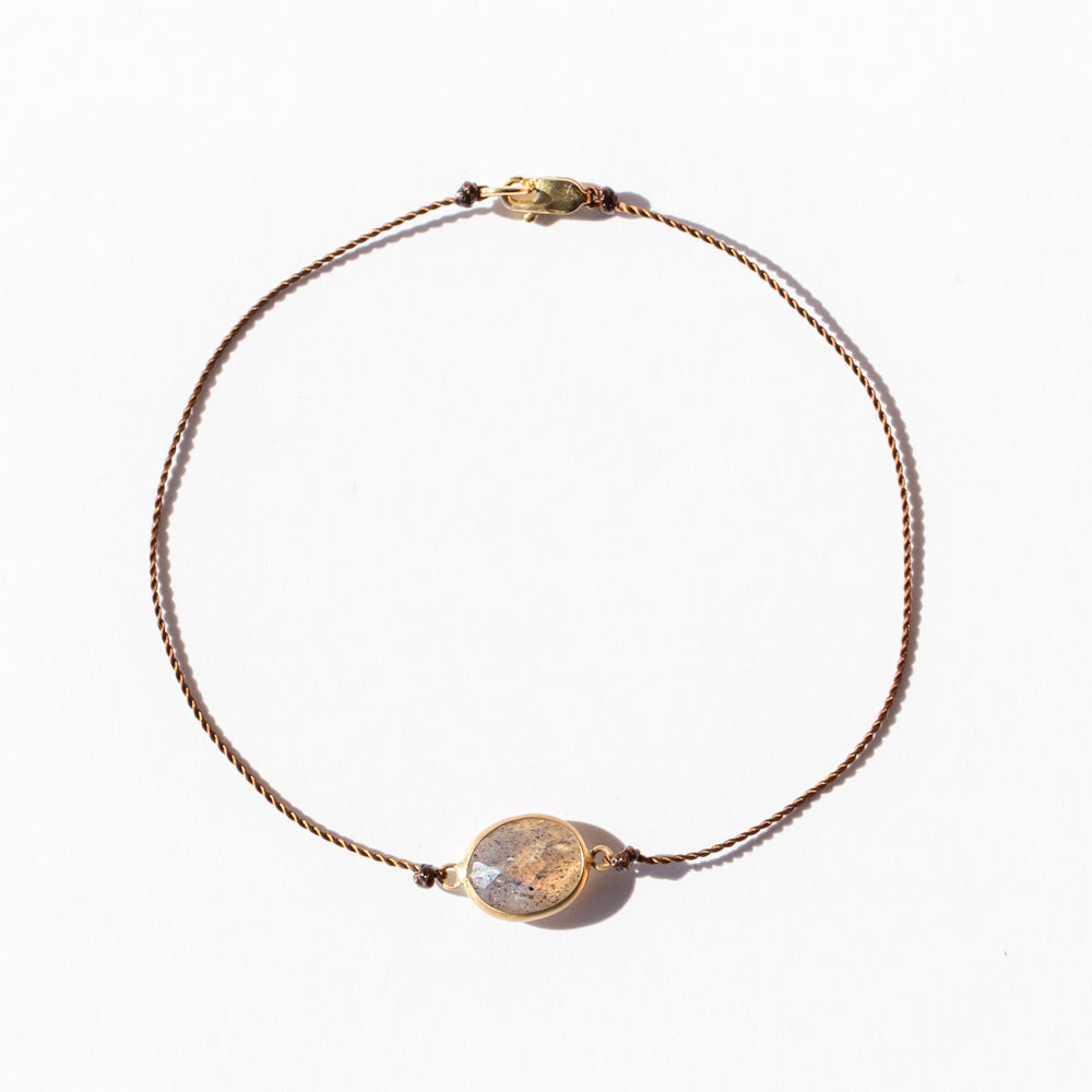 Oval Labradorite Cord Bracelet