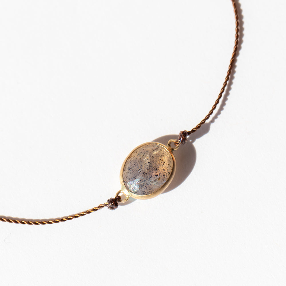 Oval Labradorite Cord Bracelet