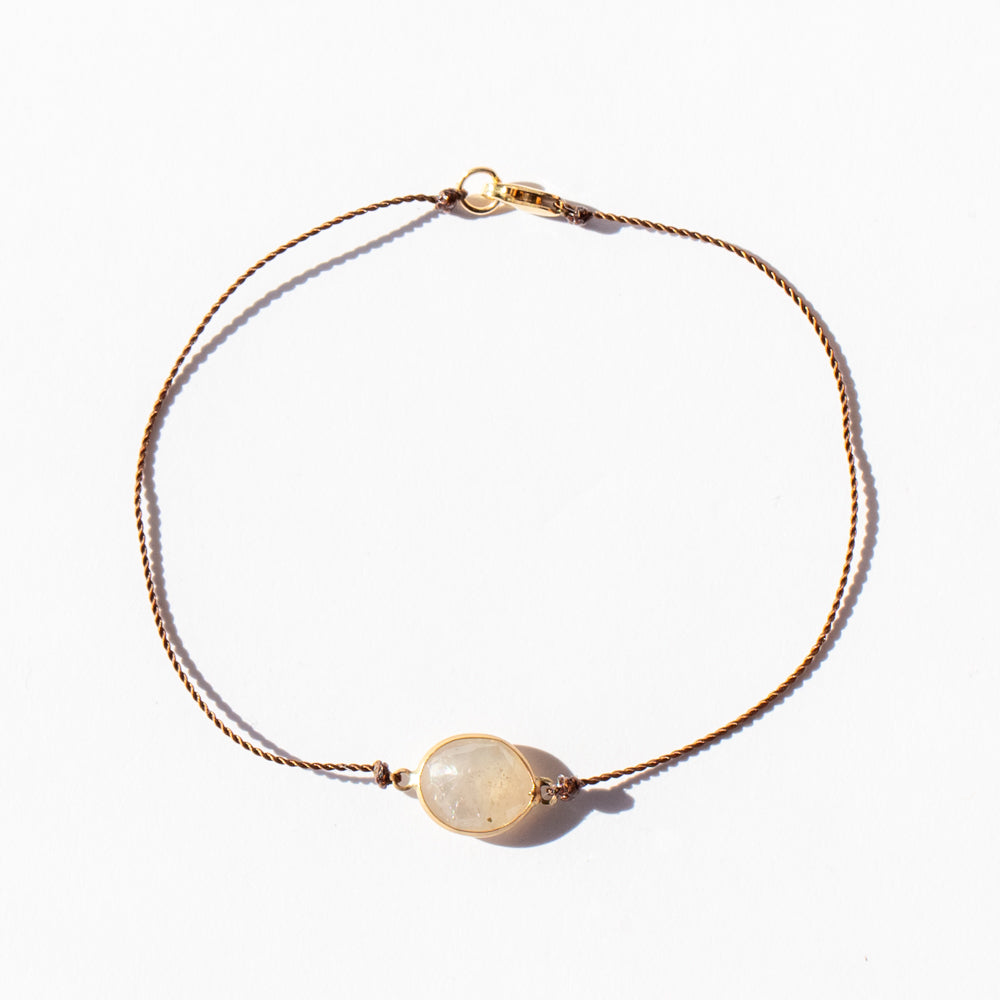Oval Linen Sapphire Cord Bracelet