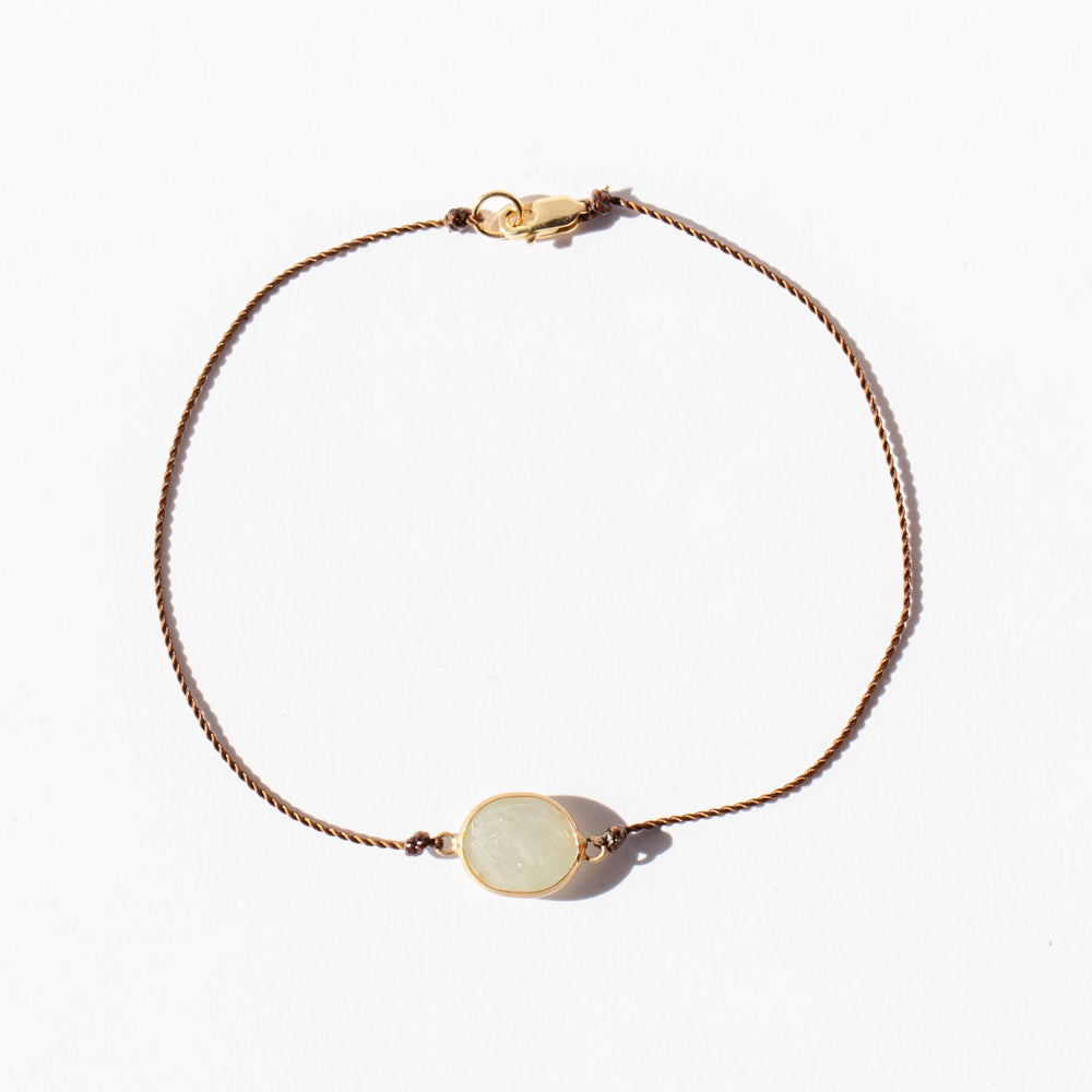 Oval Linen Sapphire Cord Bracelet