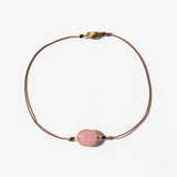 Oval Pink Sapphire Cord Bracelet