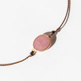 Oval Pink Sapphire Cord Bracelet