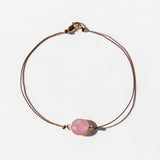 Oval Pink Sapphire Cord Bracelet