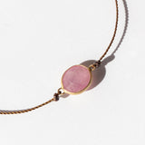 Oval Pink Sapphire Cord Bracelet