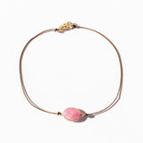 Oval Pink Sapphire Cord Bracelet
