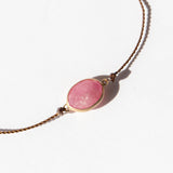 Oval Pink Sapphire Cord Bracelet