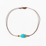 Oval Sleeping Beauty Turquoise Cord Bracelet