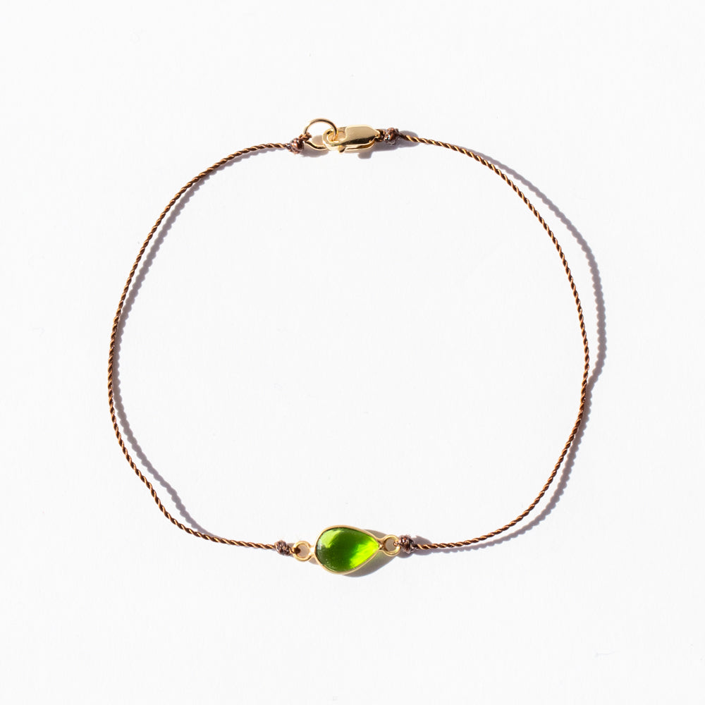 Pear-Shaped Chrome Diopside Cord Bracelet