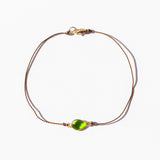 Pear-Shaped Chrome Diopside Cord Bracelet