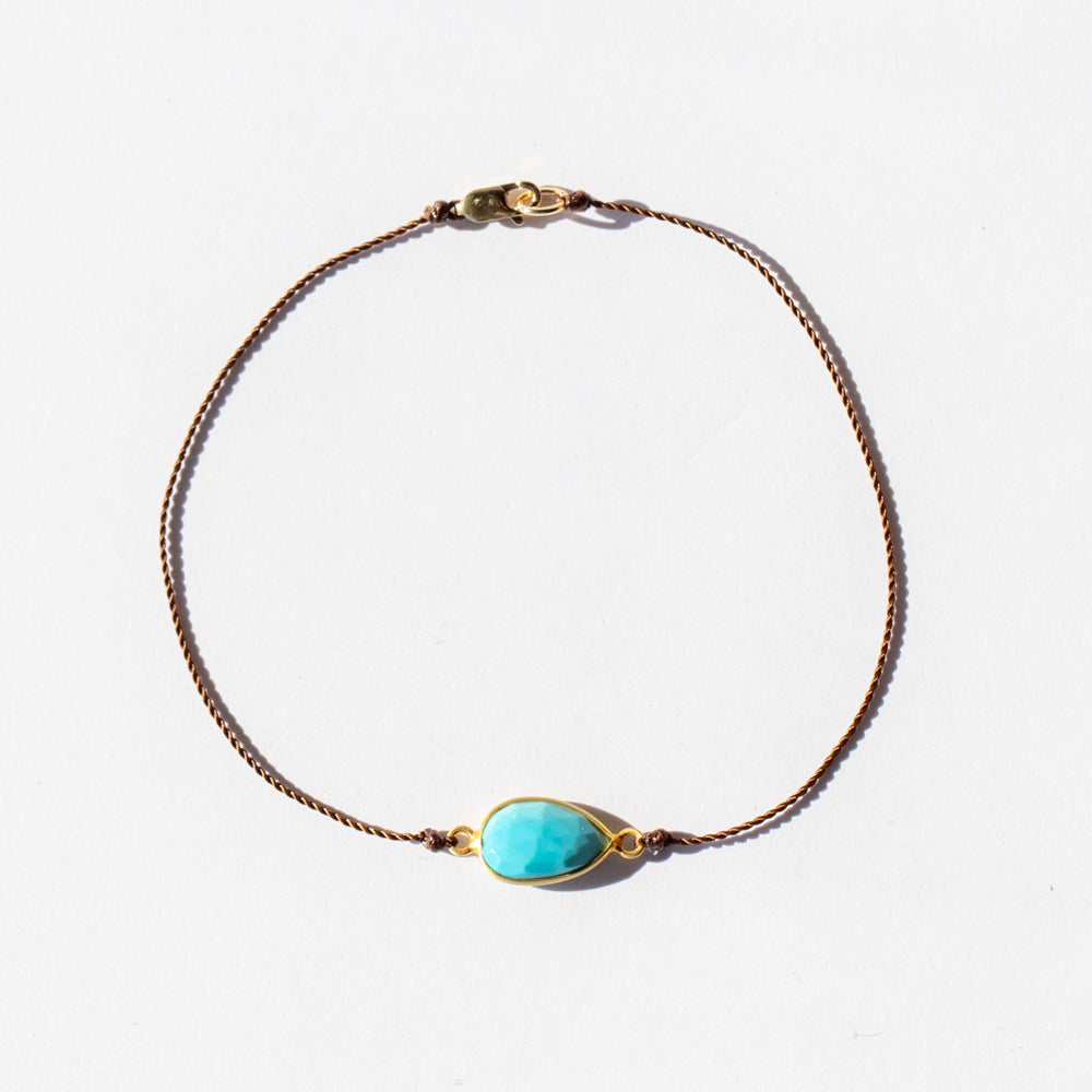 Pear Shaped Turquoise Cord Bracelet