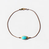 Pear Shaped Turquoise Cord Bracelet