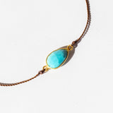 Pear Shaped Turquoise Cord Bracelet