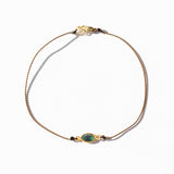 argaret Solow | Small Blue-Green Oval Sapphire Cord Bracelet