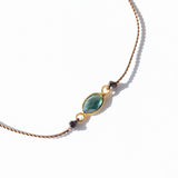argaret Solow | Small Blue-Green Oval Sapphire Cord Bracelet