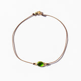 Small Oval Chrome Diopside Cord Bracelet