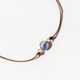 Small Round Blue Sapphire Cord Bracelet