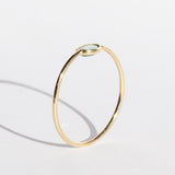 Tiny Horizontal Oval Emerald Ring