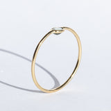 Tiny Horizontal Oval Light Green Sapphire Ring