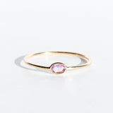 Tiny Horizontal Oval Pink Sapphire Ring
