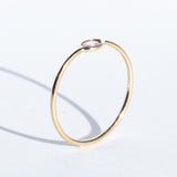 Tiny Horizontal Oval Pink Sapphire Ring