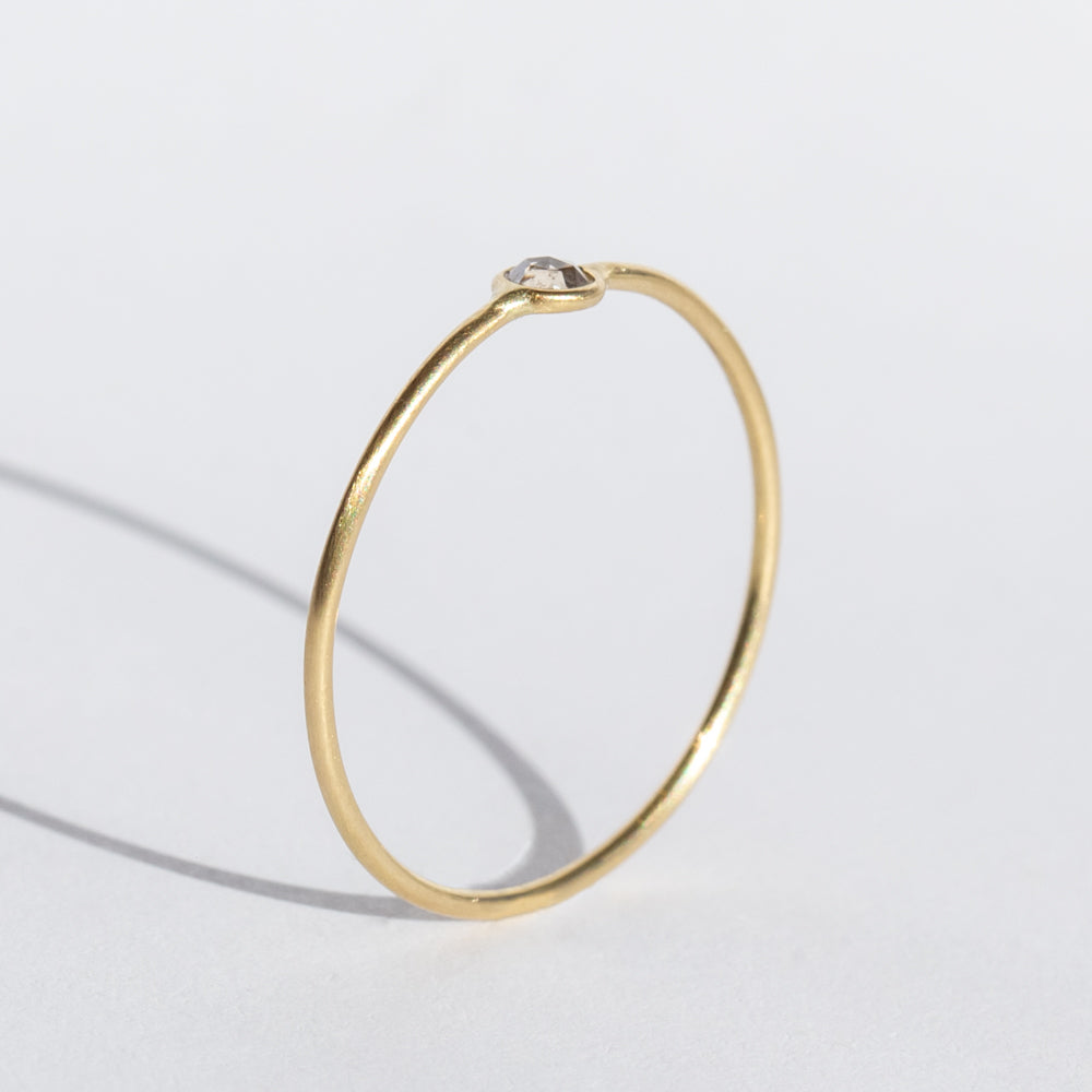 Tiny Round Rose Cut Diamond Ring
