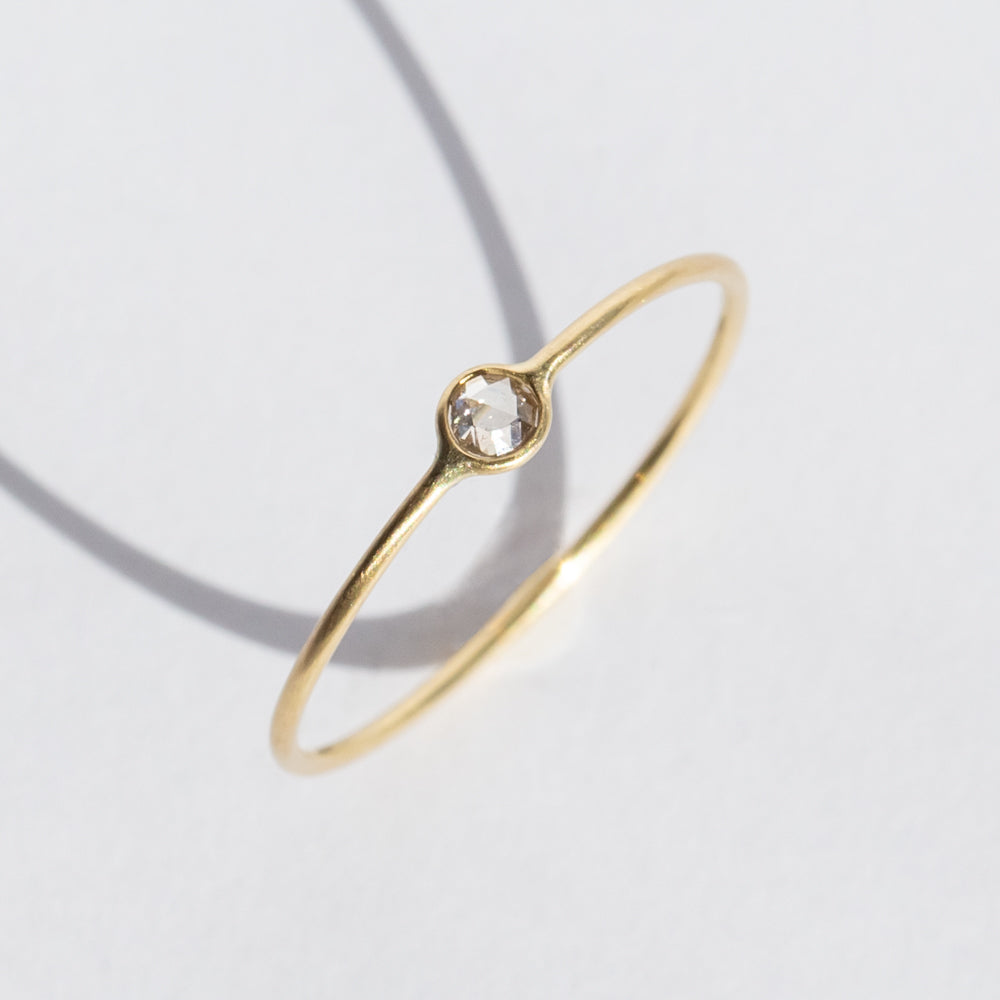Tiny Round Rose Cut Diamond Ring
