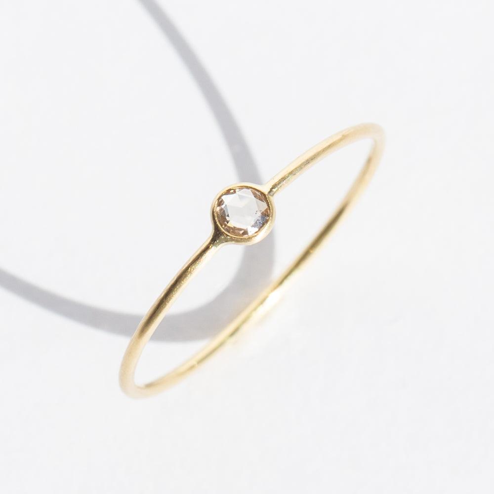 Tiny Round Rose Cut Diamond Ring