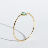 Tiny Vertical Oval Emerald Ring