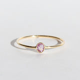 Tiny Vertical Oval Pink Sapphire Ring