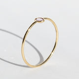 Tiny Vertical Oval Pink Sapphire Ring