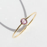 Tiny Vertical Oval Pink Sapphire Ring